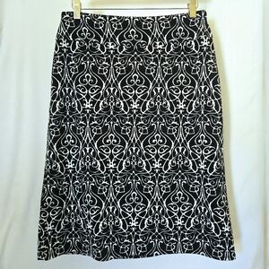 ( TAHARI ) Midi Knee-Length Patterned A-Line Skirt